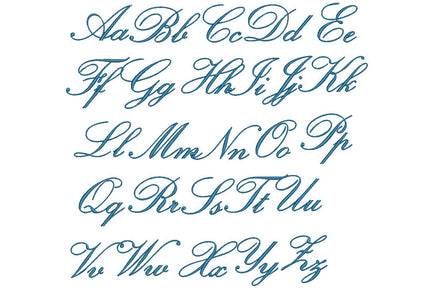 Gleeful Alphabet Script Font Machine Embroidery Design, 3 sizes, Format BX, PES, DST, VP3, dst, hus, jef, vip, vp3, plus more - sproutembroiderydesigns