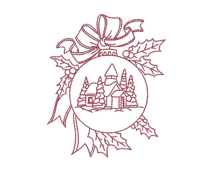 Christmas Church Ornament Machine Embroidery Design - sproutembroiderydesigns