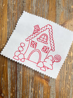 Gingerbread House Machine Embroidery Design, 4x4 hoop, Quick Stitch - sproutembroiderydesigns