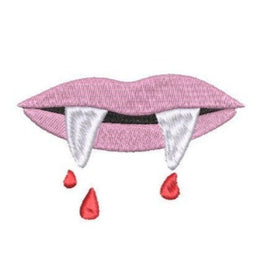 Vampire Mouth Machine Embroidery Design, 2 Sizes, 4x4 hoop - sproutembroiderydesigns