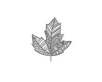 Doodle Autumn Leaf Machine Embroidery Design, 2 Sizes - sproutembroiderydesigns