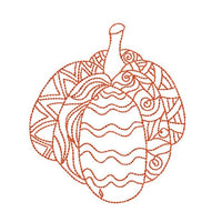 Doodle Pumpkin Machine Embroidery Design, 2 sizes - sproutembroiderydesigns