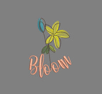 Bloom Sketch Flower Machine Embroidery Design, 2 sizes - sproutembroiderydesigns