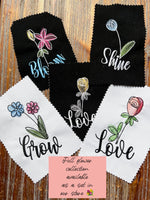 Grow Flower Machine Embroidery Design, 2 sizes - sproutembroiderydesigns