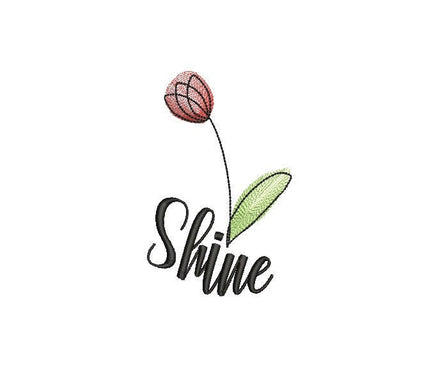 Shine Tulip Flower Machine Embroidery Design, 2 sizes - sproutembroiderydesigns