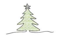 Motif Christmas Tree Machine Embroidery Design, 2 sizes - sproutembroiderydesigns