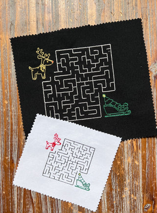 Christmas Maze Machine Embroidery Design, 2 sizes - sproutembroiderydesigns