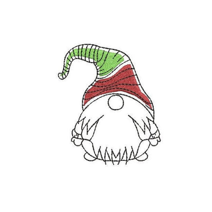 Christmas Hat Gnome Machine Embroidery Design - sproutembroiderydesigns