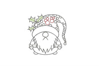 Christmas Holly Hat Gnome Machine Embroidery Design, 2 sizes - sproutembroiderydesigns