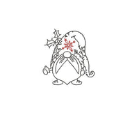 Christmas Snowflake Gnome Machine Embroidery Design, 2 sizes - sproutembroiderydesigns