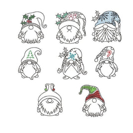 Collection of Christmas Gnomes Machine Embroidery Design, 2 sizes - sproutembroiderydesigns