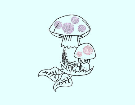 Mushroom Polka Dot Machine Embroidery Design - sproutembroiderydesigns