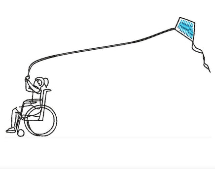 Kite Wheelchair Machine Embroidery Design, 2 sizes - sproutembroiderydesigns
