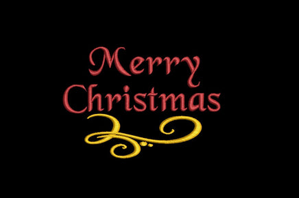 Merry Christmas Machine Embroidery Design, 2 sizes - sproutembroiderydesigns