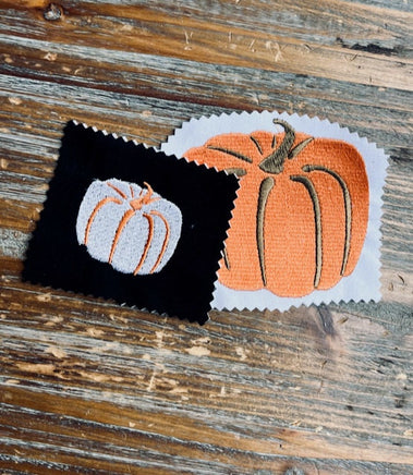 Round Pumpkin Machine Embroidery Design, 2 sizes - sproutembroiderydesigns