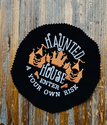 Haunted House Machine Embroidery Design, 2 sizes, Halloween Embroidery Design - sproutembroiderydesigns