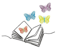 Butterfly Book Machine Embroidery Design, 2 sizes - sproutembroiderydesigns
