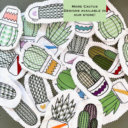 Cactus Embroidery Design, 5 Designs, Cactus collection Embroidery Design - sproutembroiderydesigns