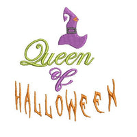 Queen of Halloween Machine Embroidery Design, 2 sizes - sproutembroiderydesigns