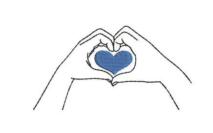Hand Heart Machine Embroidery Design,2 sizes - sproutembroiderydesigns