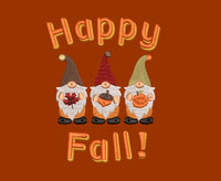 Happy Fall Pumpkin Gnomes Machine Embroidery Design, 2 sizes - sproutembroiderydesigns