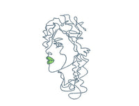 Silhouette Woman Machine Embroidery Design, 2 sizes - sproutembroiderydesigns