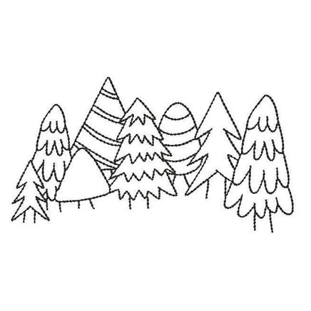Christmas Trees Machine Embroidery Design, 2 sizes, - sproutembroiderydesigns