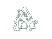 Gingerbread House Machine Embroidery Design, 4x4 hoop, Quick Stitch - sproutembroiderydesigns