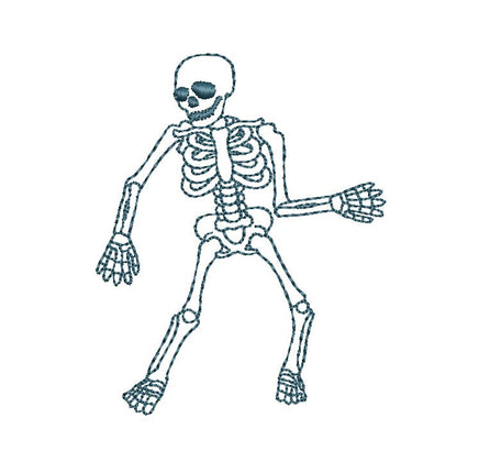Dancing Skeleton Machine Embroidery Design, 2 Sizes - sproutembroiderydesigns