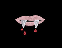 Vampire Mouth Machine Embroidery Design, 2 Sizes, 4x4 hoop - sproutembroiderydesigns