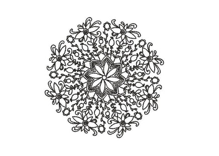 Floral Mandala Machine Embroidery Design, 2 sizes - sproutembroiderydesigns