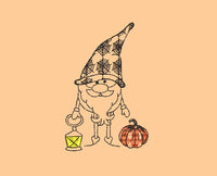 Halloween Gnome Machine Embroidery Design, 2 sizes, Pumpkin Gnome embroidery - sproutembroiderydesigns