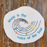 Music is the Voice of the Soul Machine Embroidery Design, 2 sizes - sproutembroiderydesigns