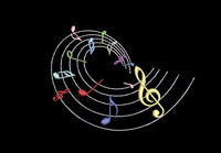 Swirl Music Notes Machine Embroidery Design, 2 sizes - sproutembroiderydesigns