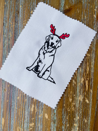Christmas Golden Retriever Dog Machine Embroidery Design, 2 Sizes - sproutembroiderydesigns