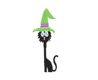 Halloween Black Cat Bookmark Machine Embroidery Design - sproutembroiderydesigns
