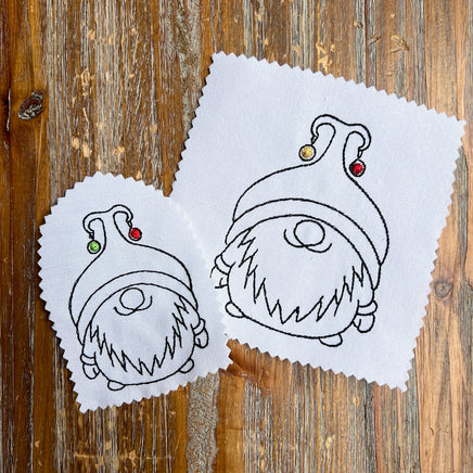 Christmas Ornament Gnome Machine Embroidery Design, 2 sizes - sproutembroiderydesigns
