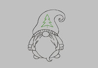 Christmas Tree Gnome Machine Embroidery Design, 2 sizes - sproutembroiderydesigns