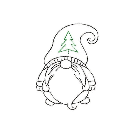 Christmas Tree Gnome Machine Embroidery Design - sproutembroiderydesigns