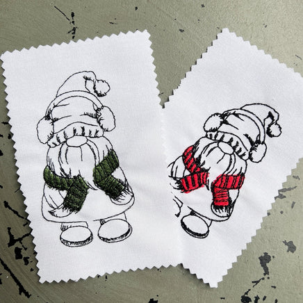 Christmas Scarf Gnome Machine Embroidery Design, 2 sizes - sproutembroiderydesigns