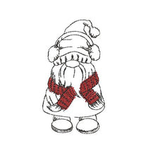 Christmas Scarf Gnome Machine Embroidery Design, 2 sizes - sproutembroiderydesigns