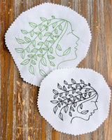 Leaf Woman Machine Embroidery Design, 2 sizes - sproutembroiderydesigns