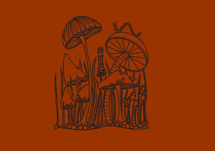 Mushroom Forest Machine Embroidery Design, 3 sizes - sproutembroiderydesigns