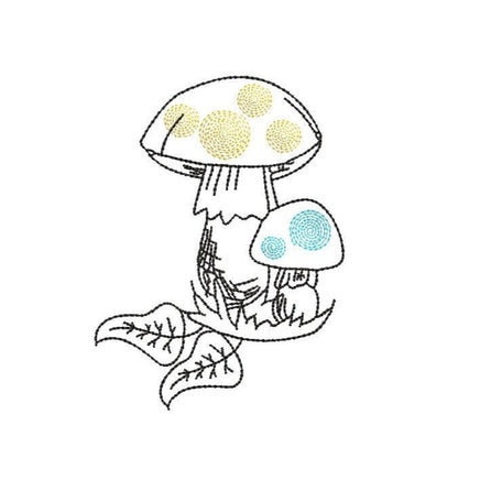 Mushroom Polka Dot Machine Embroidery Design - sproutembroiderydesigns