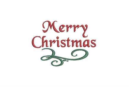 Merry Christmas Machine Embroidery Design, 2 sizes - sproutembroiderydesigns