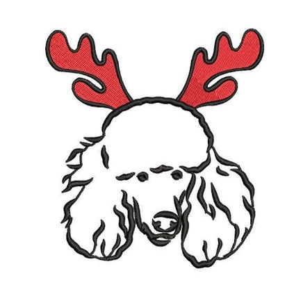 Christmas Poodle Dog Machine Embroidery Design, 2 Sizes - sproutembroiderydesigns