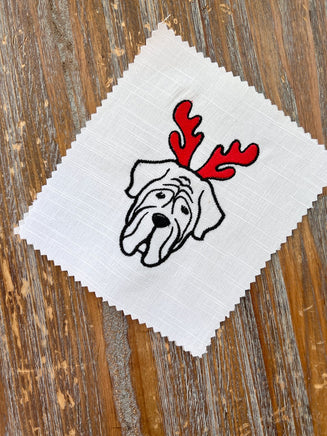 Christmas Mastiff Dog Machine Embroidery Design, 2 Sizes - sproutembroiderydesigns