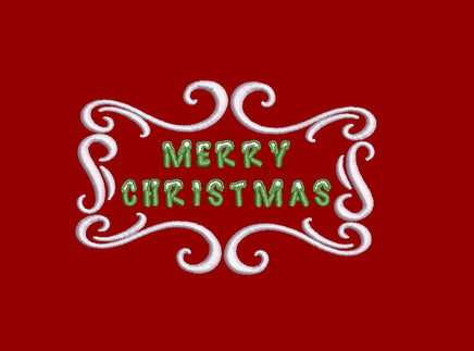 Snowy Merry Christmas Machine Embroidery Design, Christmas wording, saying - sproutembroiderydesigns
