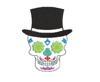 Day of the Dead Skull Machine Embroidery Design, 2 Sizes - sproutembroiderydesigns