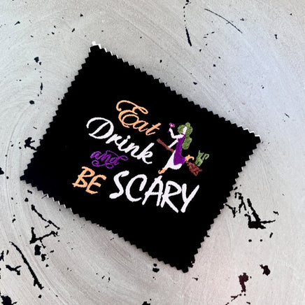 Eat, Drink and Be Scary Machine Embroidery Design, 2 sizes - sproutembroiderydesigns